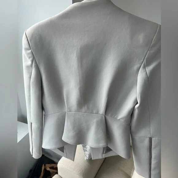 Bettina Liano Grey Structured Blazer Size US 4 - Picture 6 of 9